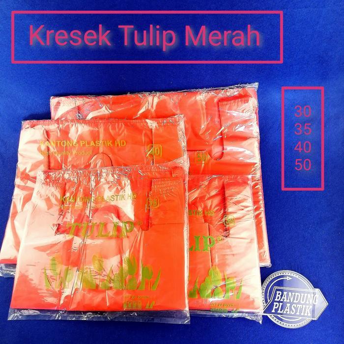rsob- Kantong Plastik Kresek Hd Tulip Ukuran 40 / Merah