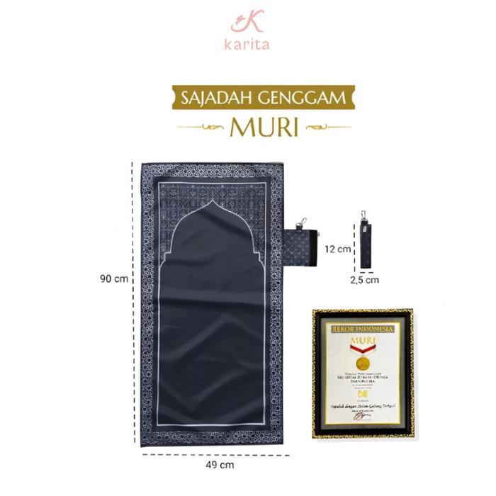READY Karita Sajadah Travel Gulung Waterproof Motif Rekor MURI Terkecil Genggam Pouch Muslim Bahan