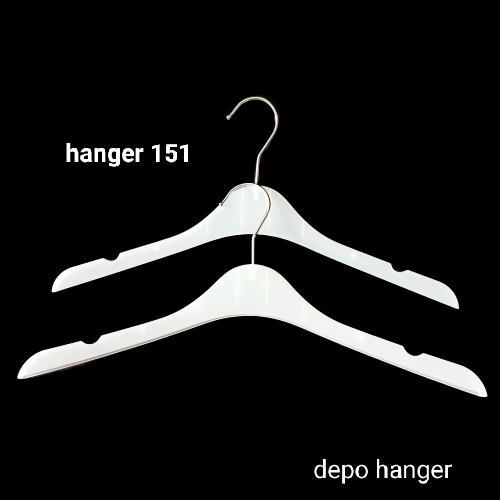 New GANTUNGAN HANGER BAJU PLASTIK 151 PUTIH TEBAL JUAL PER 12PCS