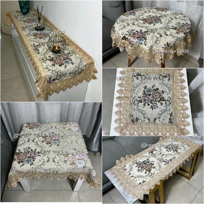 taplak meja tamu taplak meja kecil bulat kotak belgi premium