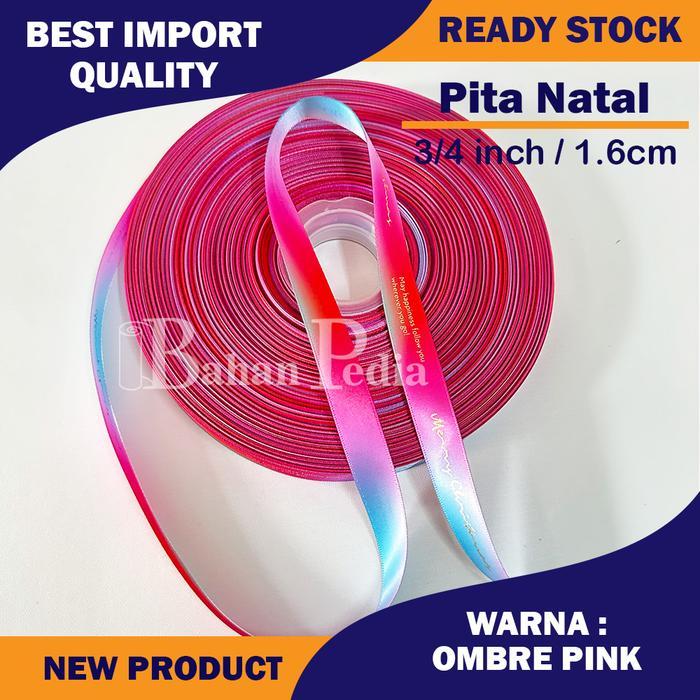 [Roll 100Yard] Pita Christmas Grossgrain Polyester Hampers Natal 1.8Cm