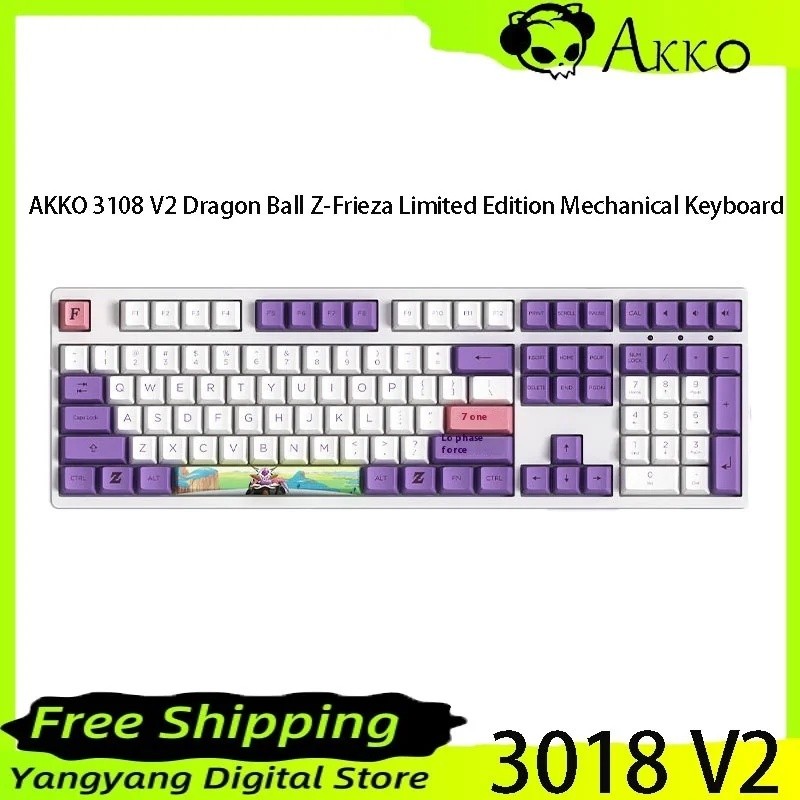AKKO 3108 V2 Dragon Ball Z-Frieza Limited Edition Wired Mechanical Keyboard 108-Key Esports Game Mec