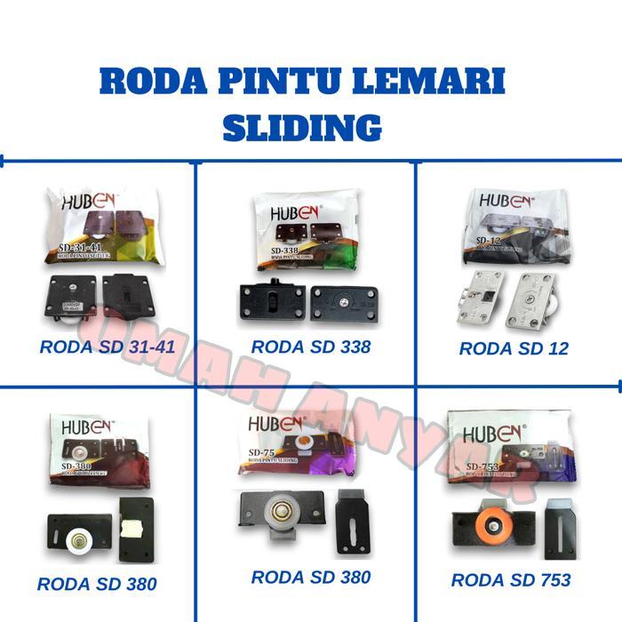 New Roda Pintu Lemari Geser Sliding Minimalis Huben SD 31-41 380 338 75 753 12 Elco 329