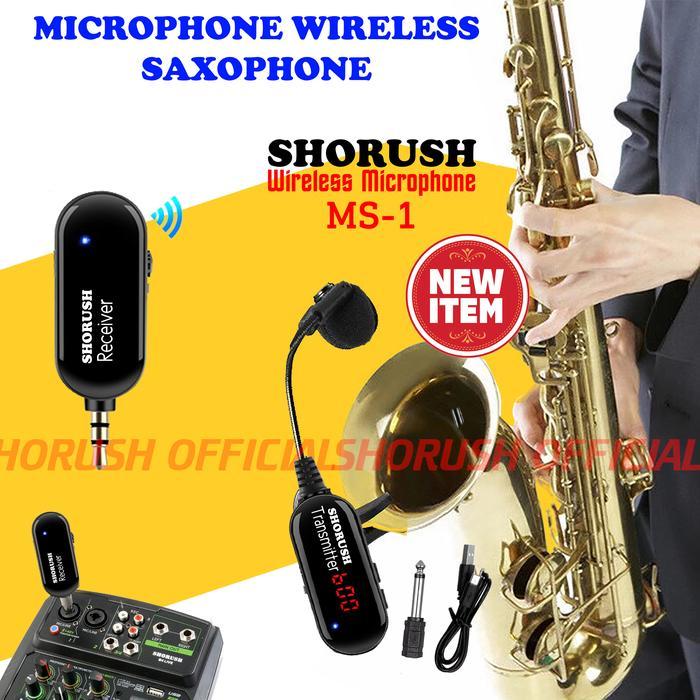 Promo Shorush MS-1 Microphone Wireless Saxophone Audio Mic Mixer Alat Musik