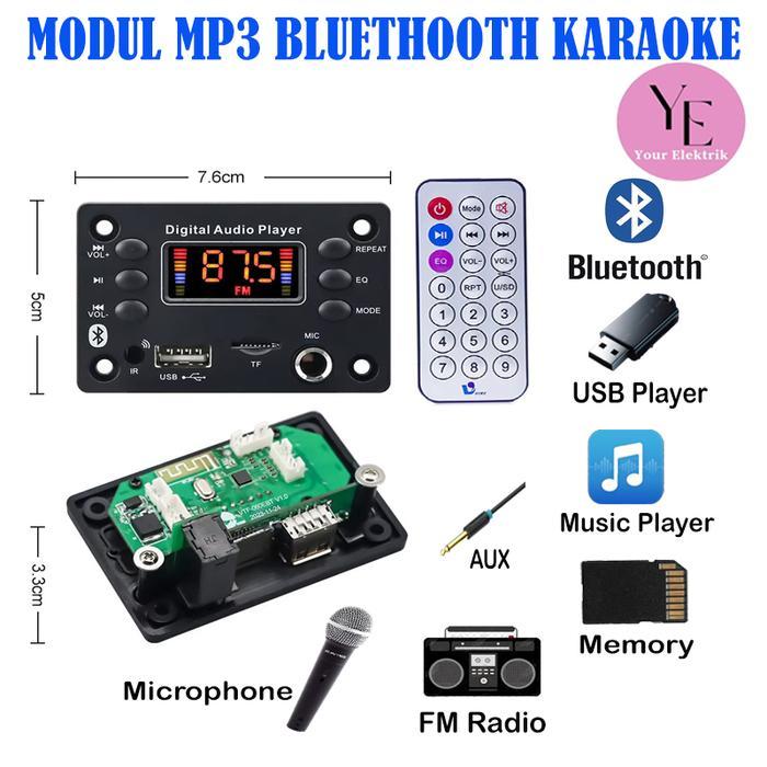 ivfo- Kit Modul Mp3 Professional Fm Radio Bluetooth5.0 Usb Sd Pcb Audio Circuit Decoder