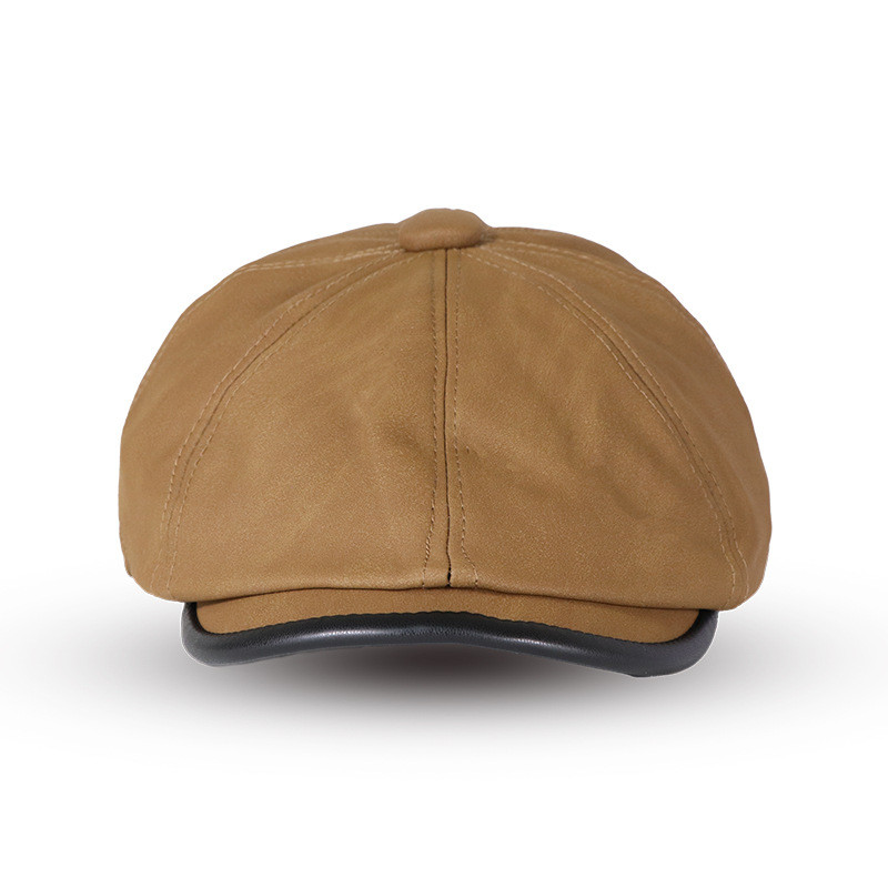 Solid Color Peaked Cap Hat Retro Men'S Newsboy Cap Women'S Painter Cap British Wild Spring And