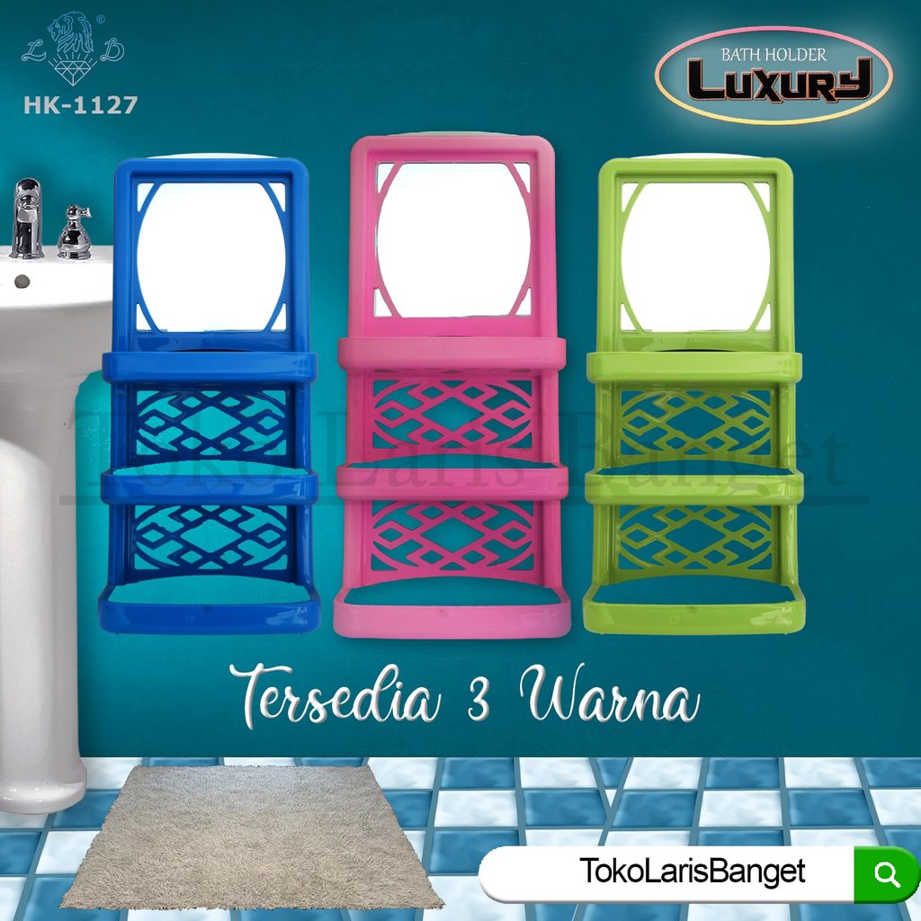 CERMIN GANTUNG PLASTIK / RAK KAMAR MANDI SERBAGUNA / RAK SABUN LUXURY