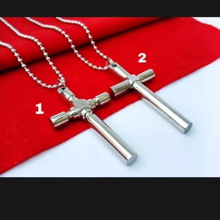 Kalung Salib Cowok Ukuran Besar Titanium New