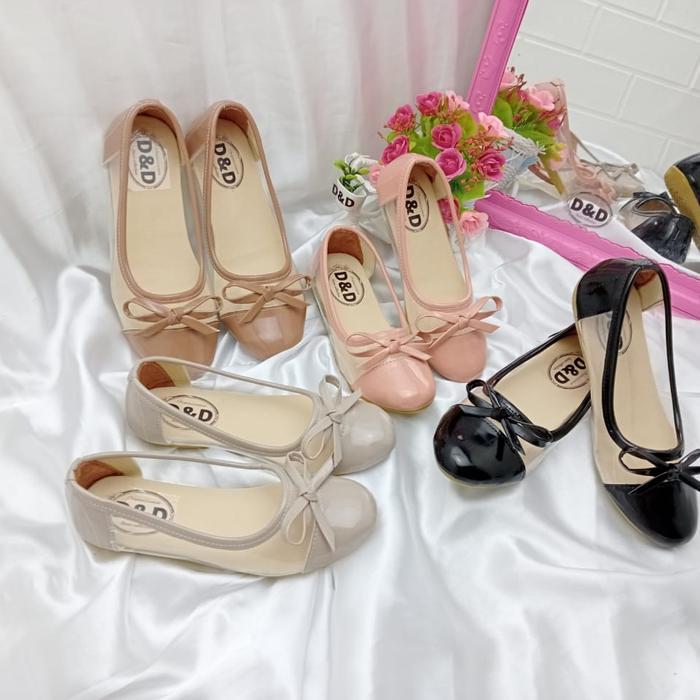 Flat Shoes Anak Perempuan Model Mk Pita Kumis Size 26-35 Original