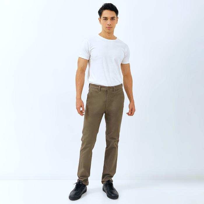 Celana Pria Chino Panjang WD & CO. Brown Slimfit Bahan Stretch