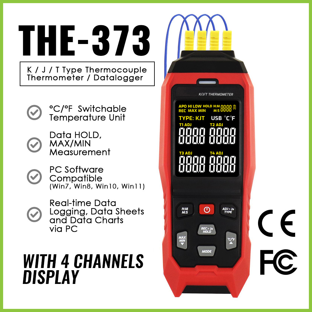 TERBARU K J T E R S N Type Thermocouple Thermometer Dual & 4 Channel Display Industrial Laboratory M