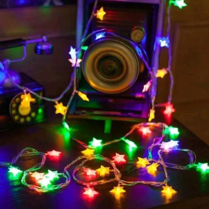 Lampu Natal Bintang 10 Meter Rainbow / Lampu Hias / Lampu Led Dekor