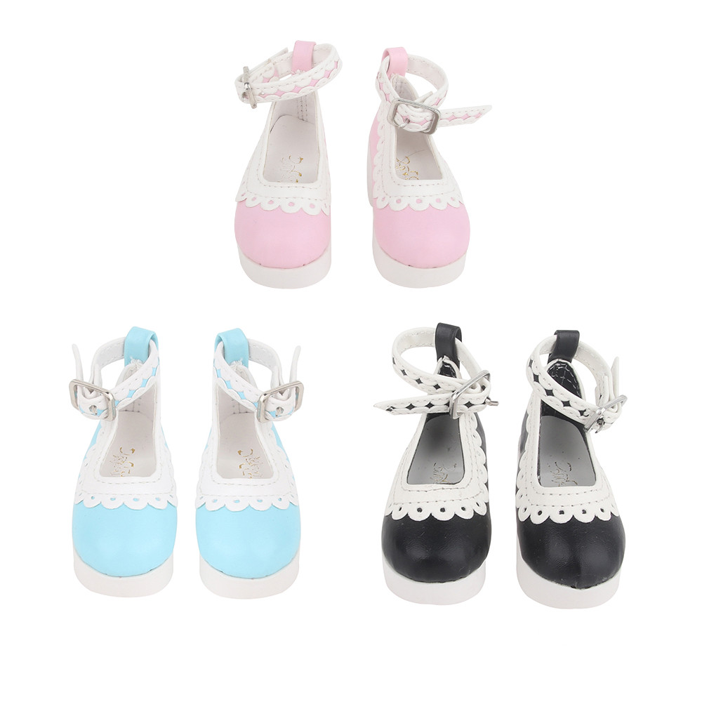 5.5cm 6cm 7cm 8cm PU Leather BJD Doll Boots Shoes Handmade Bow Princess High Heels For 1/3 1/6 BJD D