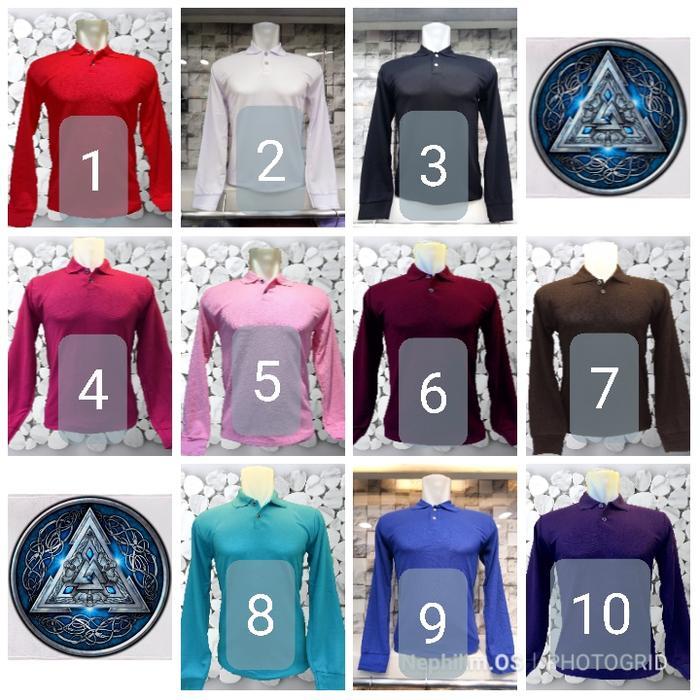 PROMO (GGV) KAOS POLO SHIRT POLOS / KAOS KERAH / KAOS POLO LENGAN PANJANG B DESAIN STYLISH BAHAN