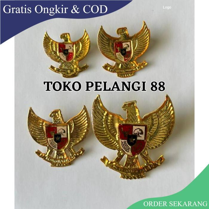 Pin Garuda Paslibra Kuningan Emas Kecil Besar Bros Peci Paskibra Garuda Resin
