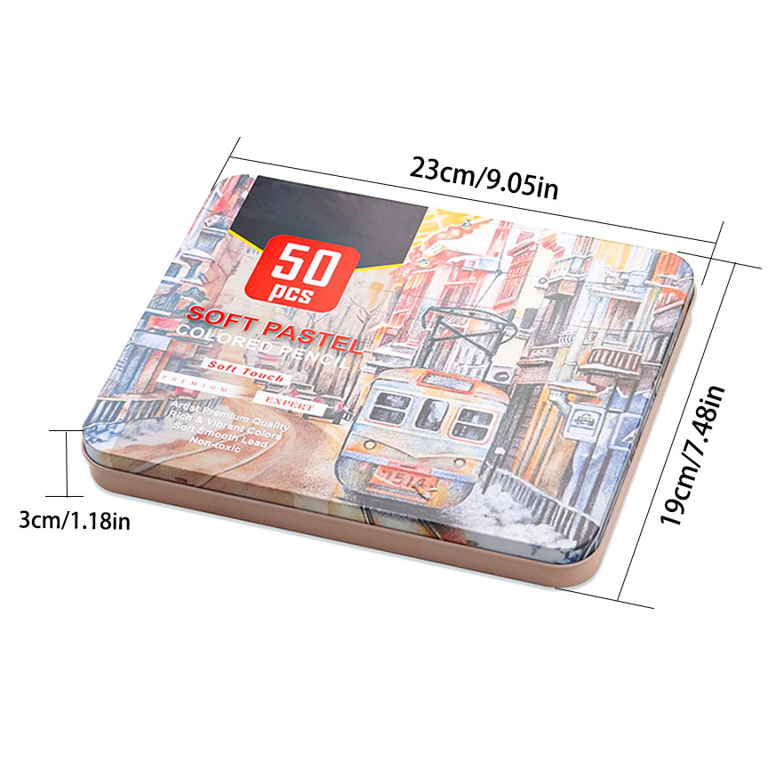 KALOUR Premium 50pcs Soft Pastel Colored Pencil Set Wood Skin Pastel Color Pencils Drawing Sketch Pe