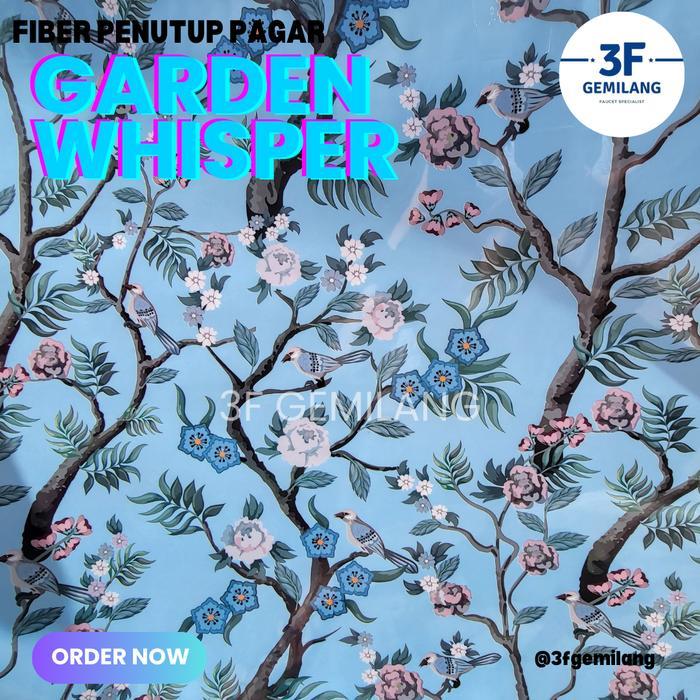 Mrono_Mrene  3Fgmg - Master - Fiber Plastik Penutup Pagar Rumah Motif Garden Whisper Blue Taman