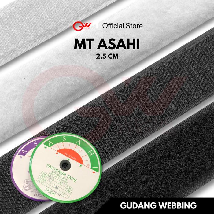 jq41- Velcro Tas / Perepet Kasar & Halus / Velcro Asahi 2,5Cm Hitam Pasang