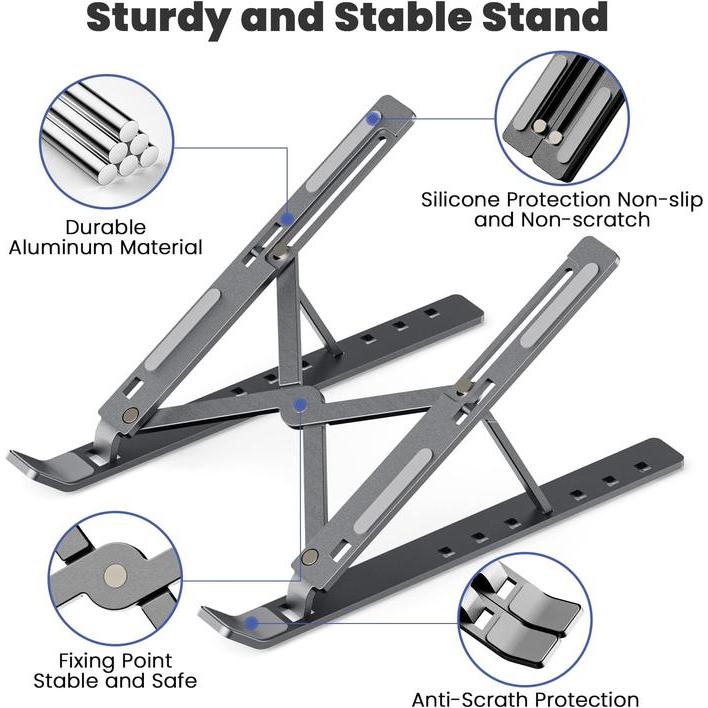 HOLDER LAPTOP ALUMUNIUM / STAND LAPTOP ALUMINIUM / DUDUKAN LAPTOP