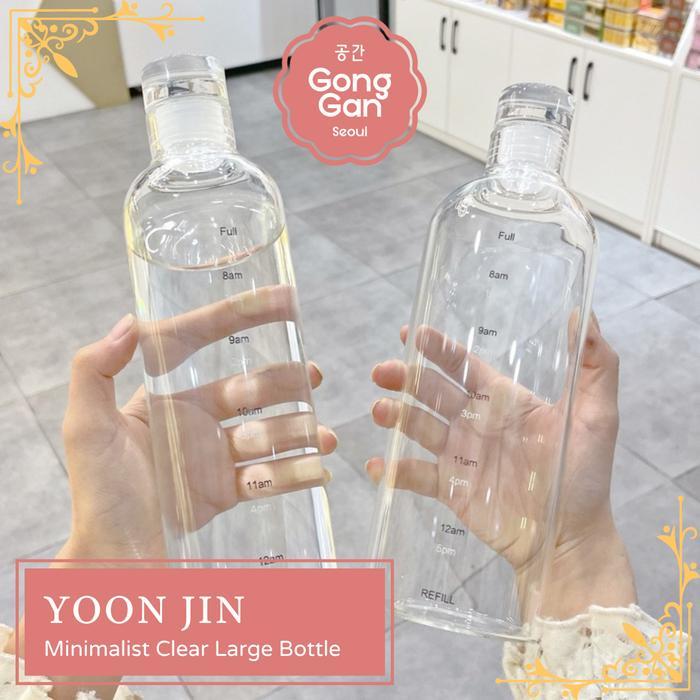 New (GONGGAN) Botol Minuman Kaca Air Kopi Teh Bening Estetik Dengan Sleeve