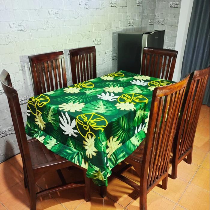 COD Taplak Alas Meja Makan Kain Katun 4 - 6 Kursi Model Rumbai Aneka Motif Best Seller Home Made