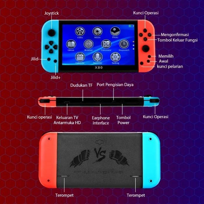 5s3y- Gameboy Konsol Game Psp X7 Layar Besar Termurah