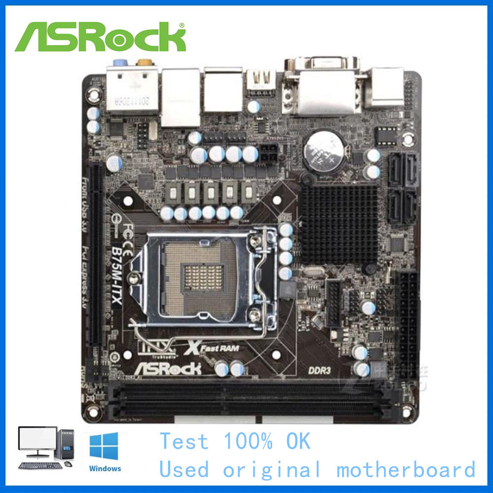 MINI-ITX ITX For ASRock B75M-ITX Motherboard LGA 1155 DDR3 For Intel B75 B75M Used Desktop Mainboard