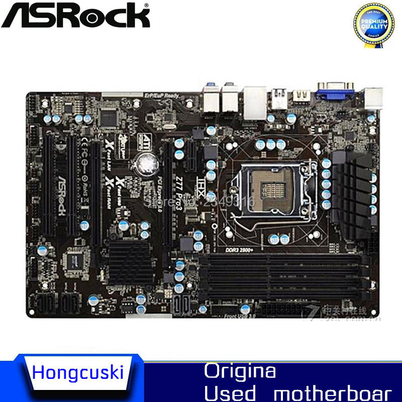 For ASRock Z77 Pro3 Desktop Board Z77 Motherboard Slot LGA1155 DDR3 SATA3 USB3.0 Support I7 3770K