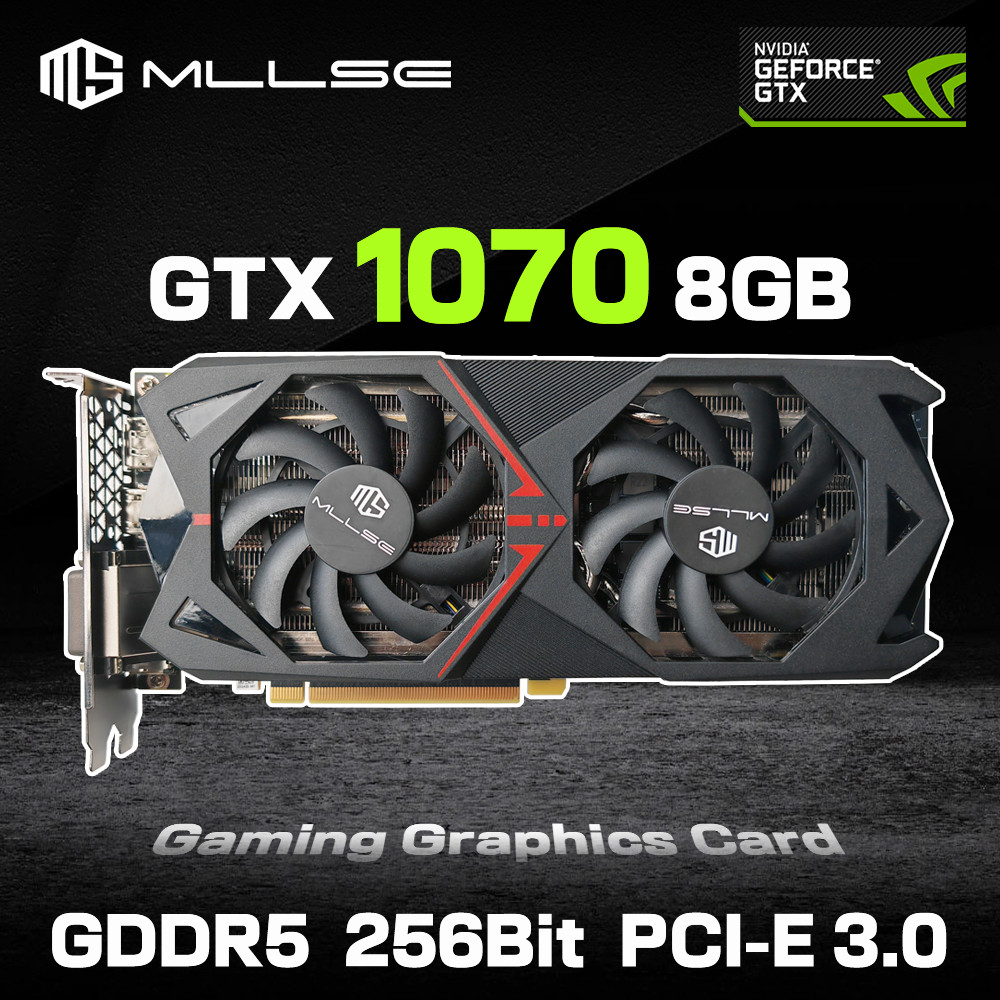 MLLSE Placa De Video NVIDIA GeForce GTX 1070 8GB GDDR5 256-bit PCIe 3.0 x16 16nm Desktop Computer Ga