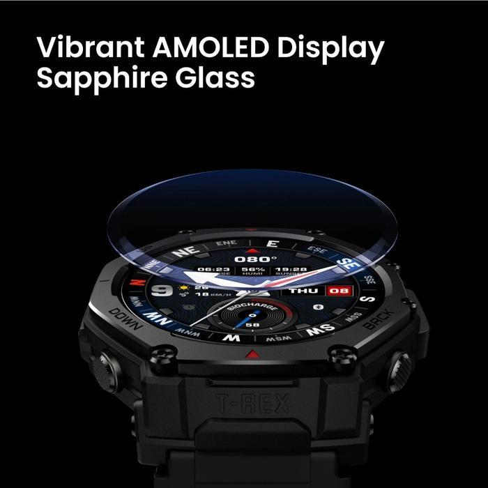 AMAZFIT T REX 3 PRO 48MM SMARTWATCH OUTDOOR GPS AMOLED SAPPHIRE GLASS 25 DAYS BATTERY 700MAH 180