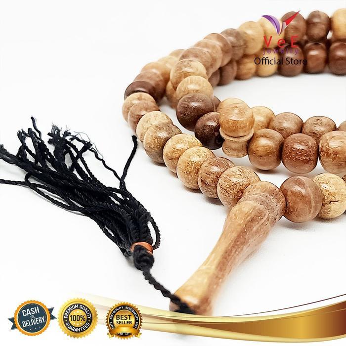 difv- Tasbih Kayu Gaharu Asli Wangi Bertuah 99 Butir - Vee Kalung Tasbih