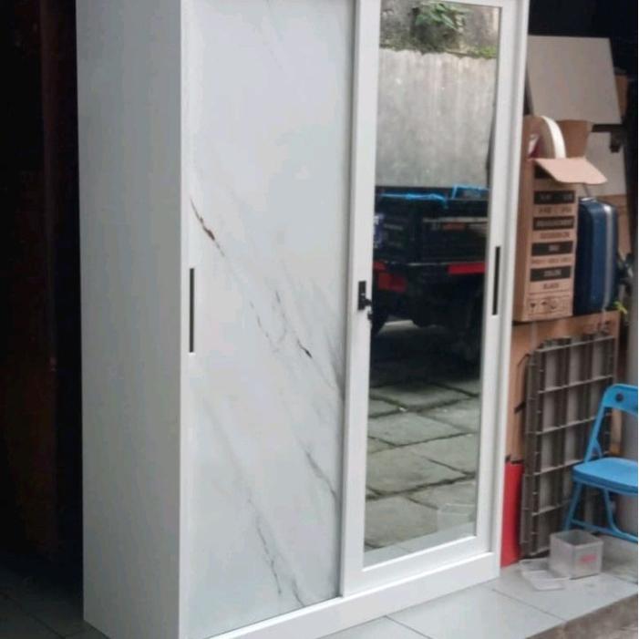 Lemari Baju Pakaian Besi Sliding 120 Murah - Bandung Area Saja