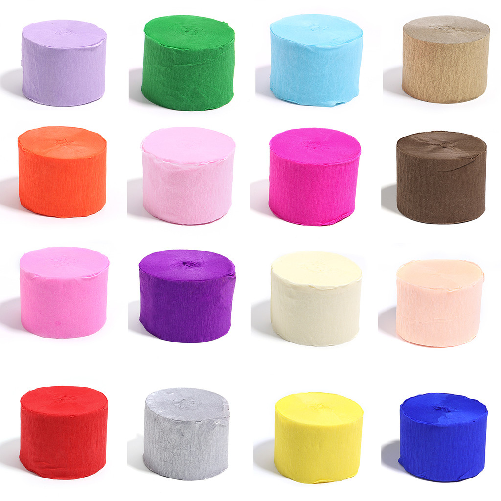 18 Colors 4.5X2500Cm Colored Crepe Paper Roll Origami Crinkled Crepe Paper Craft Diy Flower