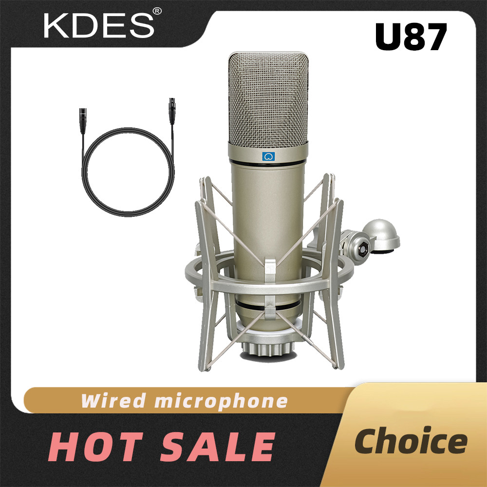 Kdes U87 Ai Xlr Condenser Microphone Professional Cardioid Studio Mic For Recording Podcasting Voice