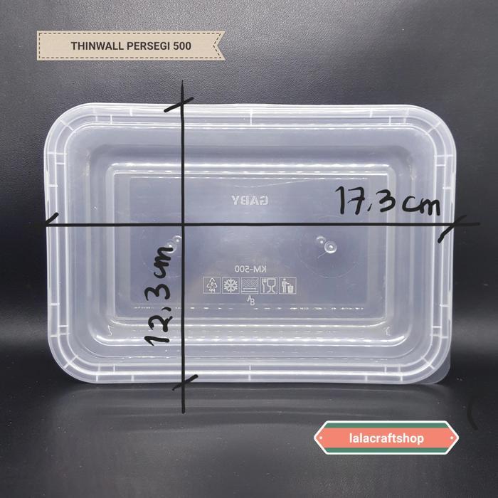 43uw- Kotak Plastik Gaby 500 Ml/ Thinwall Kotak 500 Ml/Pack 25 Pcs