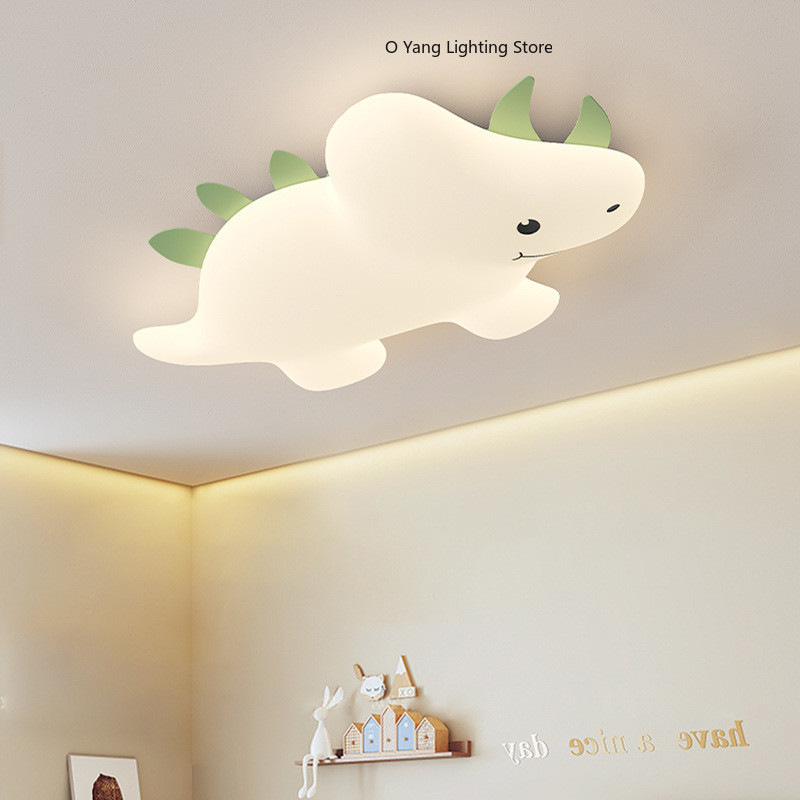 Lampu Plafon Dinosaurus Tyrannosaurus Triceratops Lampu Lucu Hangat Kamar Bayi Laki-laki Perempuan