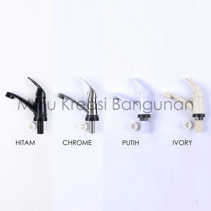 New Kran Wastafel Soligen W15 Tanam Keran Air PVC Chrome Angkat Washtafel