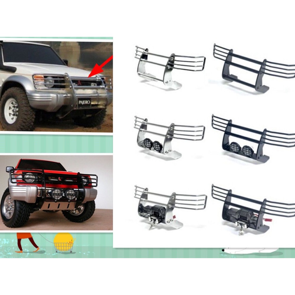 RC Alloy Front bumper & winch/LED Bar for Tamiya CC01 Chassis PAJERO 1/10 car