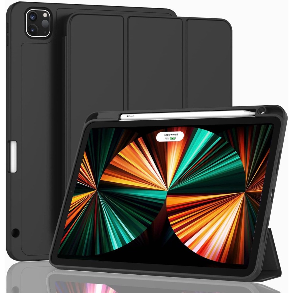 iPad Pro 12.9 Inch Case 2022/2021/2020(6th/5th/4th Gen) with Pencil Holder,Smart iPad Case Support