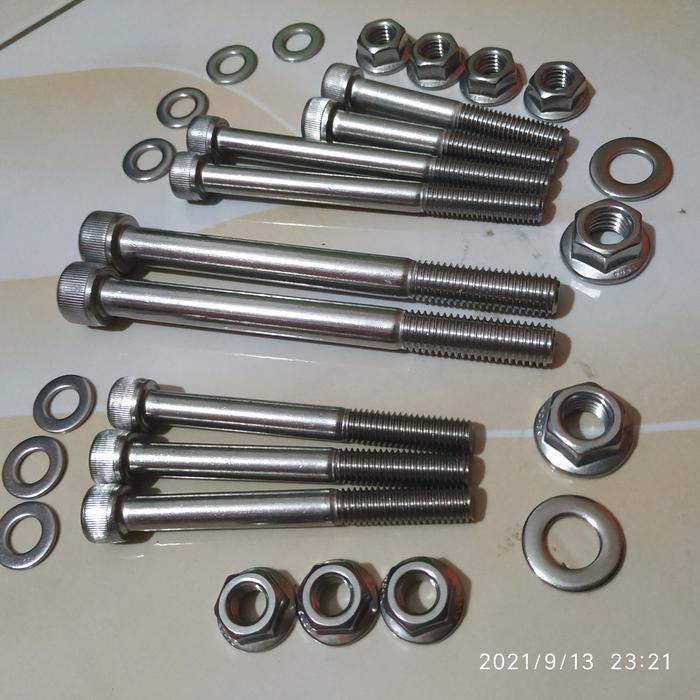 Baut Set Pangkon Mesin Tiger Revo / Tiger 2000 Stainless Asli