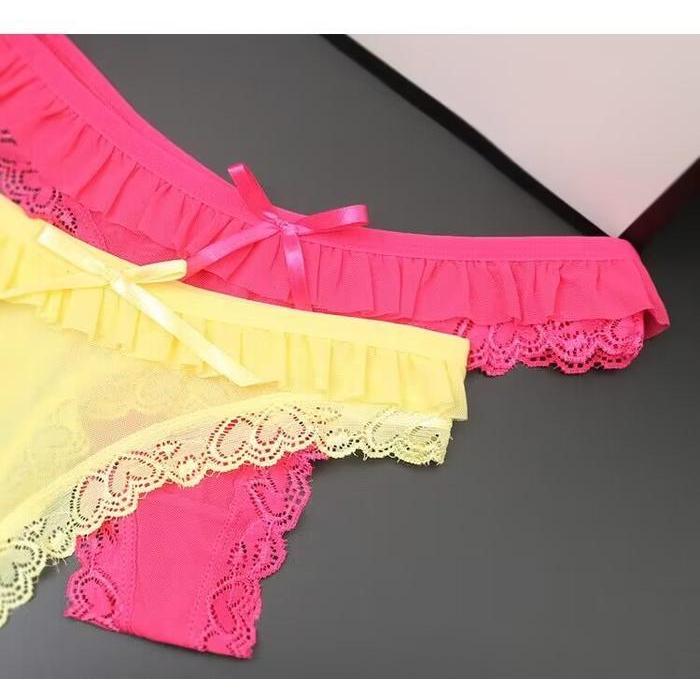 PRIVASI AMAN CD WANITA / PAKAIAN DALAM WANITA / CELANA DALAM WANITA LACE POLOS SAMPING RENDA G STRIN