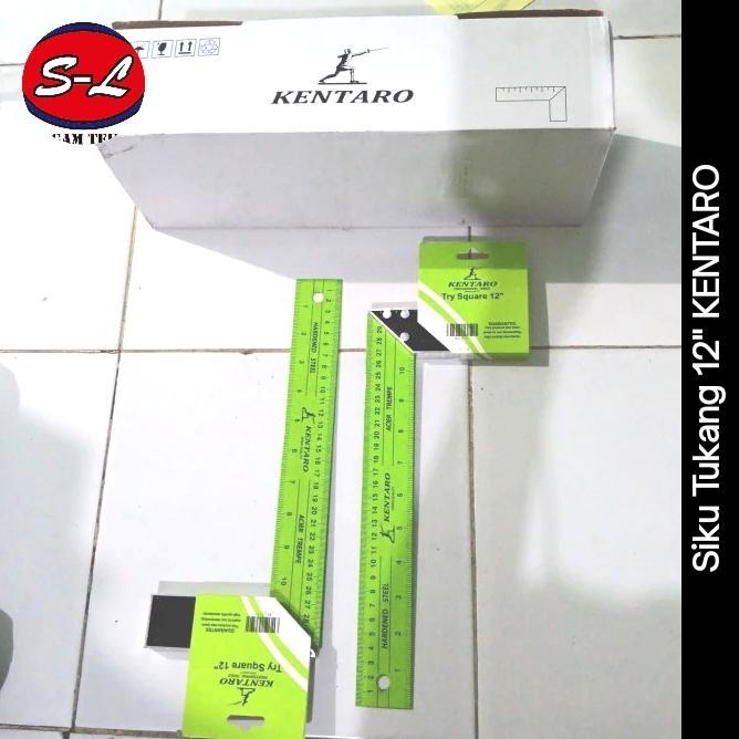 Penggaris Siku Tukang 12" 30cm KENTARO Penggaris Garis Siku Bangunan Pasekon 12 Inch KENTARO