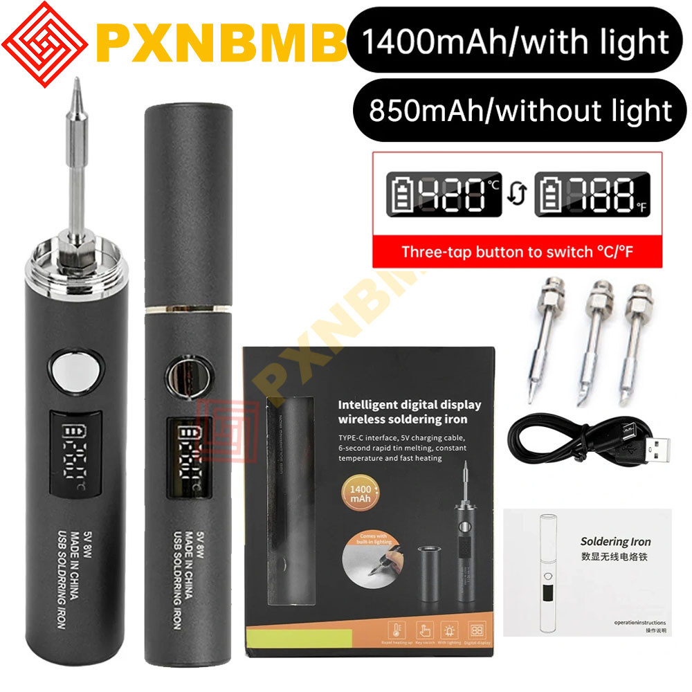 Usb Soldering Iron Adjustable Temperature 260-420 Electric Soldering Iron Kit 850Mah/1400Mah Battery