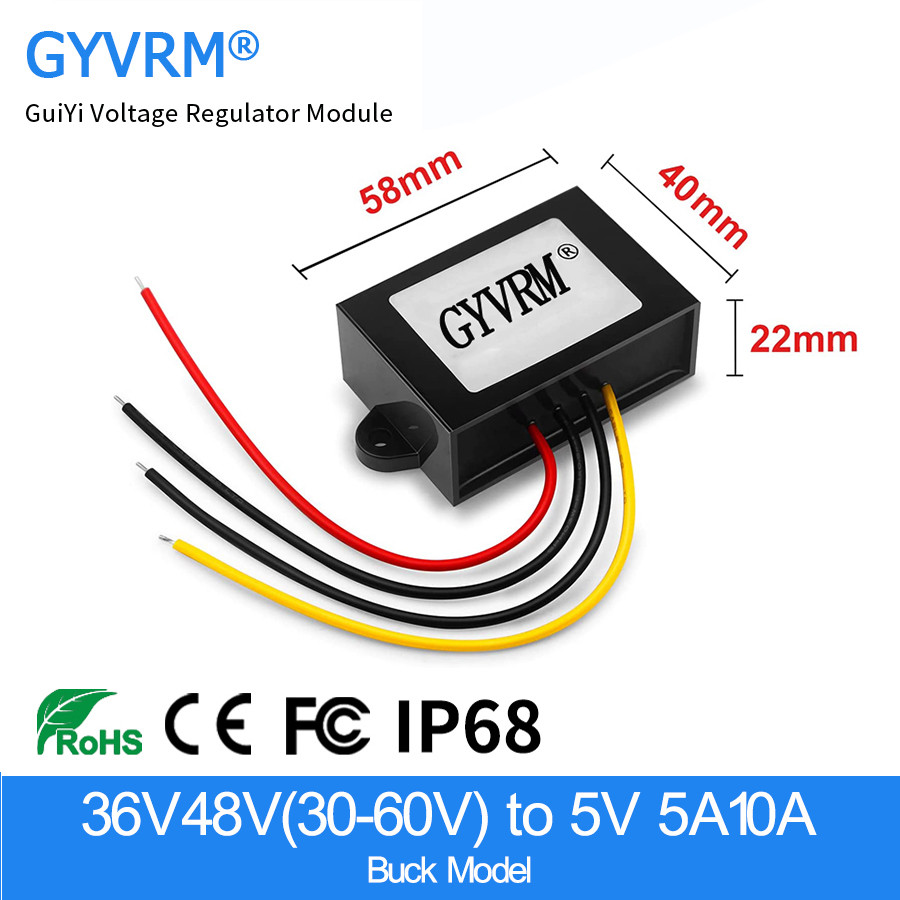 Dc-Dc 12V 24V 36V 48V 60V To 5V 5A 8A 10A Step Down Voltage Power Converter 48V To 5V 10A 50W Buck