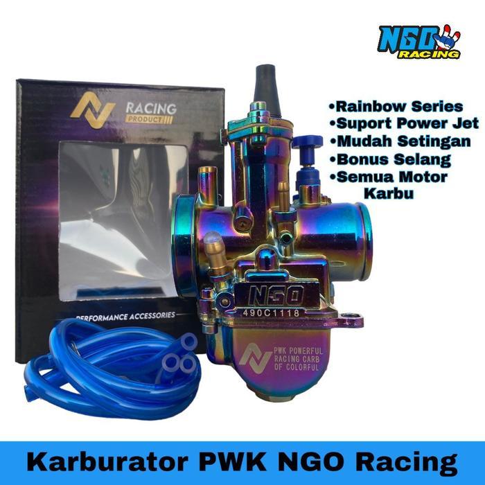 ready Karburator Karbu PWK Kotak 28 30 32 34 NGO Racing Rainbow Pelangi Free Selang Settingan Mudah