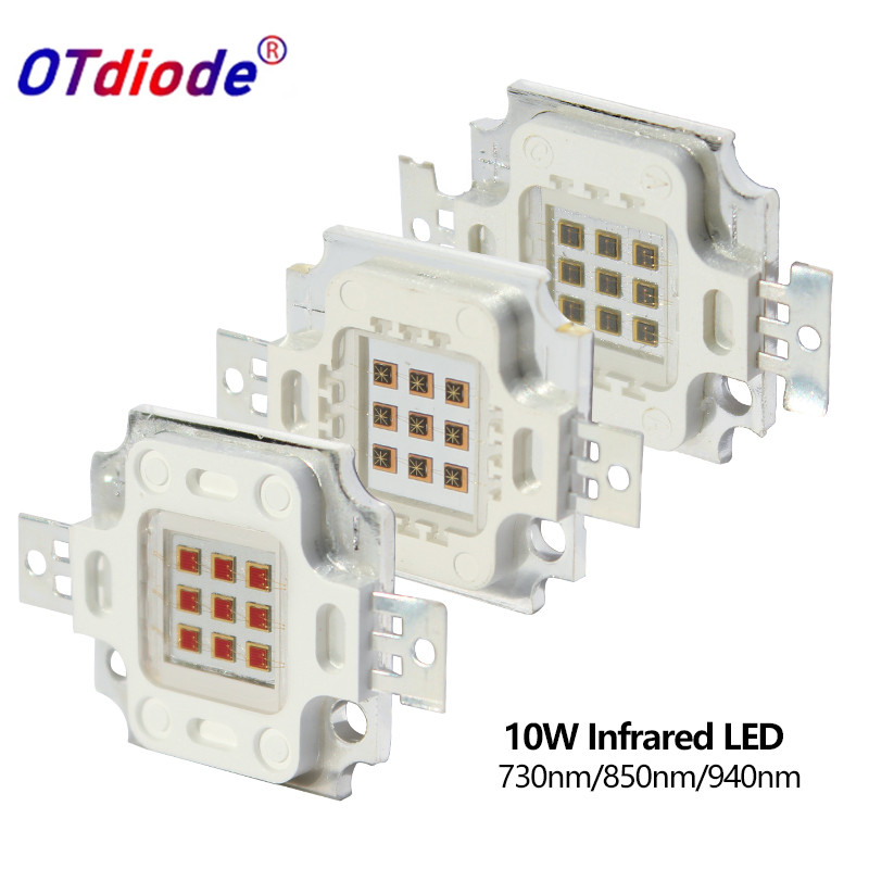 High Power 10W LED Chip IR Infrared COB Integrated 730nm 850Nm 940Nm Infrared Radiation Bulbs Detect