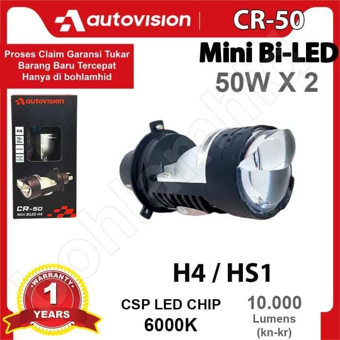 Lampu Projektor Mini Biled Autovision Cr50 H4 Led Laser Projektor 2X50W 10000Lumen Hs1