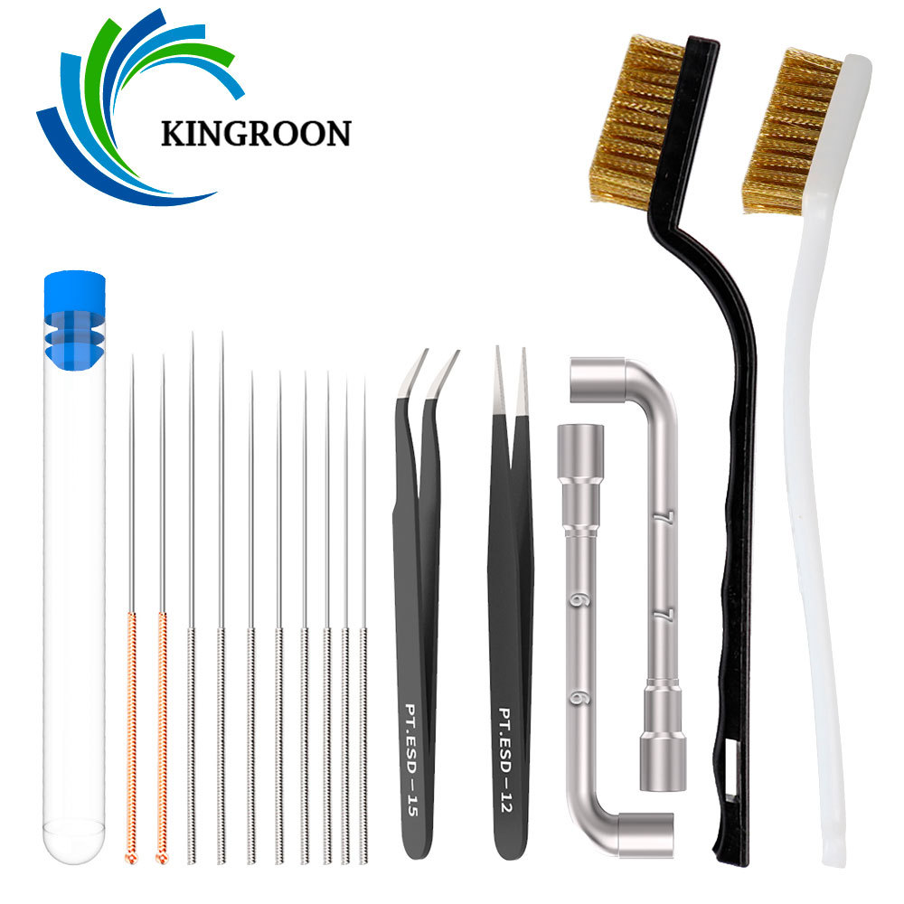 KINGROON 3D Printer Cleaner Tool Copper Wire Brush Toothbrush Nozzle Cleaning Needle 3D Printer