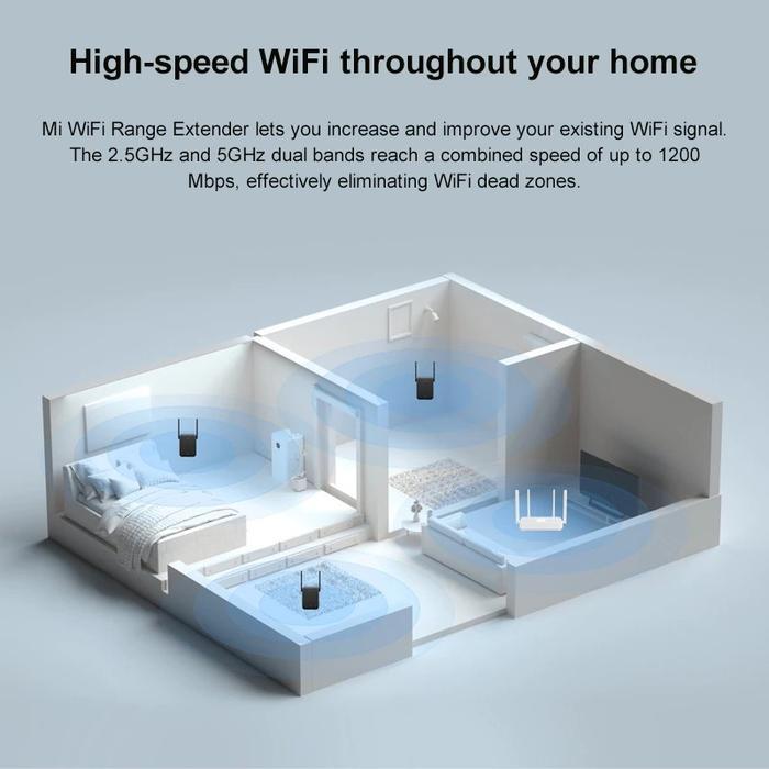 Kemaslgsg- Xiaomi Mi Wifi Extender Ac1200 5G Wifi Repeater Ac 1200