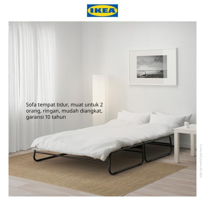 0nym- Ikea Hammarn Sofa Bed Knisa Abu-Abu Tua 120Cm, Bahan Busa Nyaman, Garansi 10 Tahun,